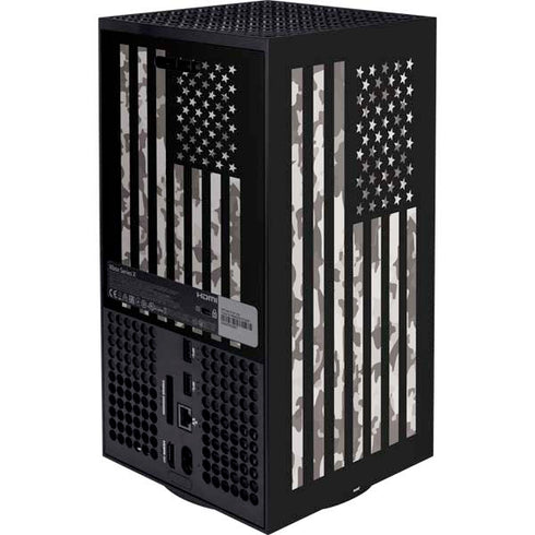 Black and White Camo American Flag Xbox Series X Bundle Skin